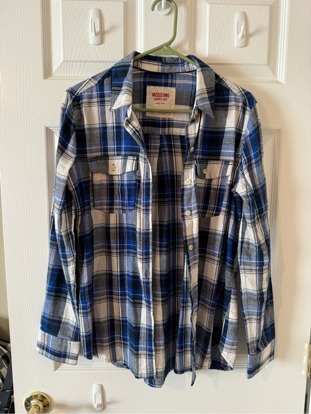 Mossimo Supply Co. Blue Plaid Flannel Shirt